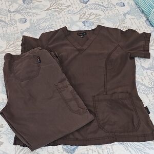 Peaches Uniforms Brown Scrub Set